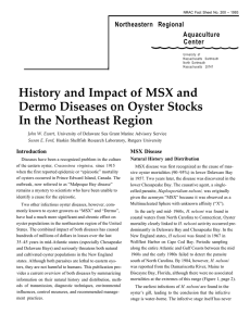 History and Impact of MSX and Dermo Diseases on Oyster Stocks