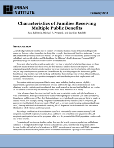 URBAN INSTITUTE Characteristics of Families Receiving