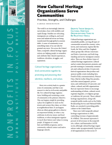 How Cultural Heritage Organizations Serve Communities Priorities, Strengths, and Challenges