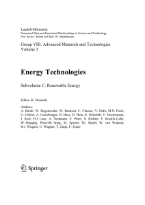 Energy Technologies Group VIII: Advanced Materials and Technologies Volume 3
