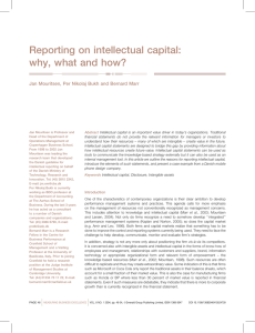 Reporting on intellectual capital: why, what and how?
