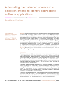 Automating the balanced scorecard – selection criteria to identify appropriate software applications