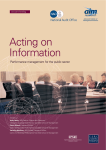 Acting on Information Performance management for the public sector executive briefing