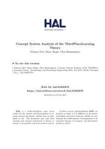 Concept System Analysis of the ThirdPlaceLearning Theory To cite this version: