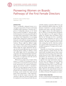 Pioneering Women on Boards: Pathways of the First Female Directors