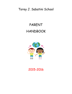 PARENT HANDBOOK  Torey J. Sabatini School