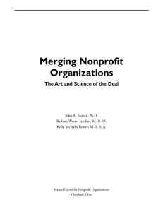 Merging Nonprofit Organizations The Art and Science of the Deal