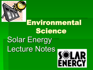 Solar Energy Lecture Notes Environmental Science