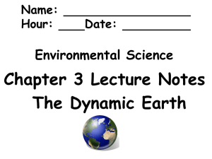 Chapter 3 Lecture Notes The Dynamic Earth Environmental Science Name: