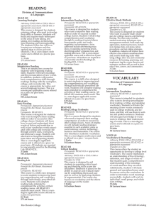 READING Division of Communications &amp; Languages