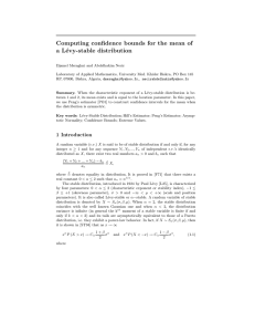 Computing confidence bounds for the mean of a L´ evy-stable distribution