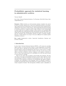 Probabilistic approach for statistical learning in administrative archives