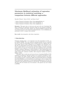 Maximum likelihood estimation of regression parameters in statistical matching: a