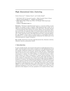 High dimensional data clustering