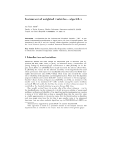 Instrumental weighted variables - algorithm