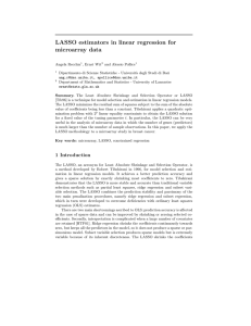 LASSO estimators in linear regression for microarray data