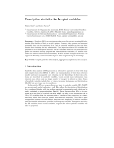 Descriptive statistics for boxplot variables