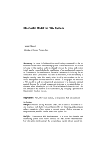 Stochastic Model for PSA System