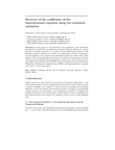 Recovery of the coefficients of the elastodynamics equation using two statistical estimators