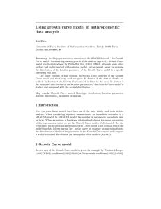 Using growth curve model in anthropometric data analysis