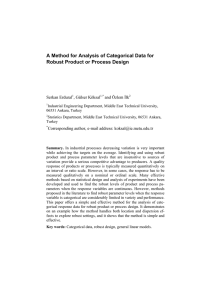 A Method for Analysis of Categorical Data for Serkan Erdural