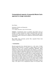 Computational aspects of sequential Monte Carlo approach to image restoration