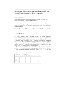 A residual from updating based approach for multiple categorical ordinal responses