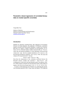 Parametric robust regression of correlated binary data on cluster-specific covariates