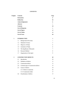 CONTENTS Chapter Contents Page