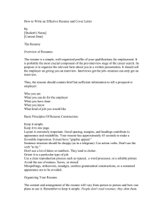 How to Write an Effective Resume and Cover Letter  By [Student's Name]