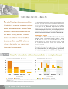 HOUSING CHALLENGES The nation’s housing challenges are escalating.