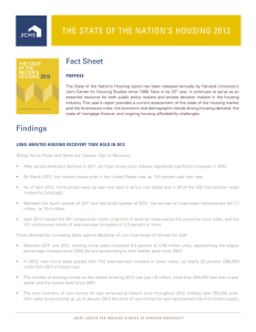 The sTaTe of The naTion’s housing 2013 Fact Sheet