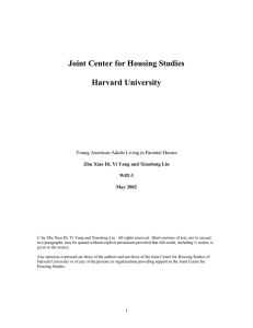 Joint Center for Housing Studies Harvard University