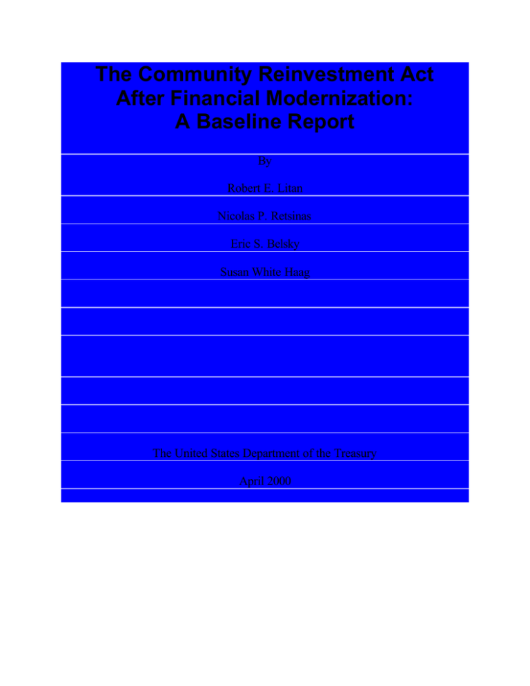 The Community Reinvestment Act After Financial Modernization: A ...