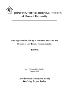 JOINT CENTER FOR HOUSING STUDIES of Harvard University ___________________________________ Low-Income Homeownership