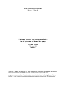 Enlisting Market Mechanisms to Police the Origination of Home Mortgages