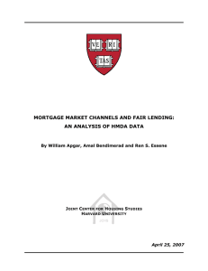 MORTGAGE MARKET CHANNELS AND FAIR LENDING: AN ANALYSIS OF HMDA DATA