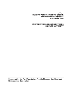 BUILDING ASSETS, BUILDING CREDIT: SYMPOSIUM PROCEEDINGS NOVEMBER 2003