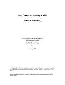Joint Center for Housing Studies Harvard University Intergenerational Wealth Transfer and