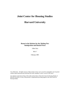 Joint Center for Housing Studies Harvard University Immigration and Rental Prices