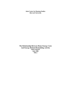 The Relationship Between Home Energy Costs And Energy-Related Remodeling Activity