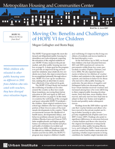 Moving On: Benefits and Challenges of HOPE VI for Children