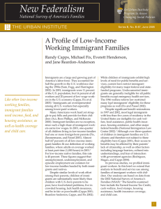 New Federalism National Survey of America’s Families THE URBAN INSTITUTE