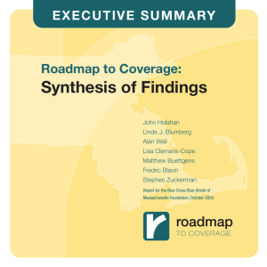 Synthesis of Findings Roadmap to Coverage: