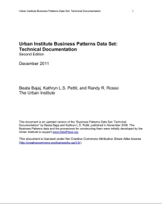 Urban Institute Business Patterns Data Set: Technical Documentation December 2011