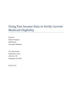 Using Past Income Data to Verify Current Medicaid Eligibility