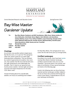 Bay-Wise Master Gardener Update