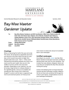 Bay-Wise Master Gardener Update