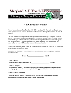4-H Club Bylaws Outline
