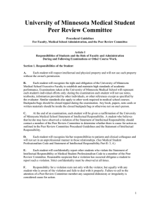 University of Minnesota Medical Student Peer Review Committee